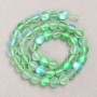 Beads on thread Opal glass smooth blue-green matte, 8mm diameter, 39cm length