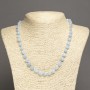 Natural Blue Agate Necklace - Faceted Beads, 10×8 mm, 45 cm