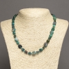 Necklace made of natural Chrysocolla stone, tumbled, bead diameter 8x9 mm, length 45 cm