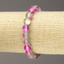 Elastic bracelet with opal glass, smooth beads, rose-gray matte, diameter 8 mm ±, length 18 cm ±