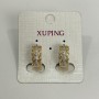 Earrings Xuping 18K Gold Plating with White Crystals, Diameter 18x7 mm +