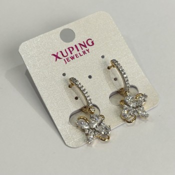 Earrings Xuping 18K Gold Plating with White Crystals