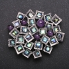 Brooch-pendant of the 'Accent' series with Halite and Amethyst, metal color 57×49 mm