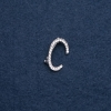 Initials Brooch, Letter 'S', 26x18 mm, metal color 'Silver'