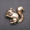 Squirrel Brooch enamel Yellow-gold metal 36x47mm