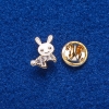 Screw-back Brooch 'Bunny' 1.4 x 1.2 cm gold-toned metal