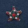 Accent Brooch 5 cm ± Multicolored Crystals, Silver Metal