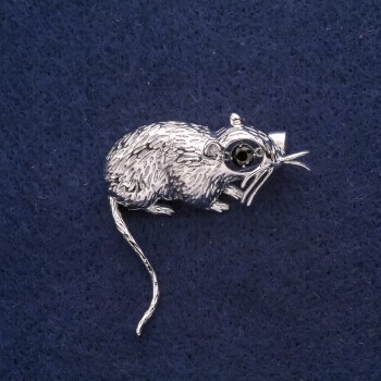Brooch 'Rat' 37×37 mm in Grey Metal