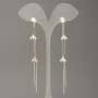 Xuping 18K Gold-Plated Stud Earrings with White Crystals, 45mm Length