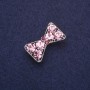 Bow Brooch in Lilac Rhinestones 27×16 mm, Silver-Tone Metal