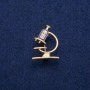 Microscope Brooch with Enamel and Crystals 24×31 mm, Golden Metal