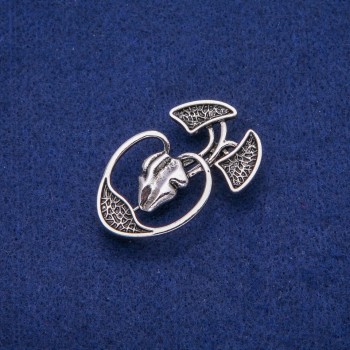 Anatomy Brooch 28×45mm, silver metal