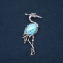Brooch-pendant Heron with natural turquoise stone 80×30mm