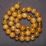 Rutile Quartz Beads, Natural Stone, Smooth Round Bead, 10 mm Diameter, 38 cm Length
