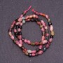 Natural stone tourmaline beads, faceted, 4x6 mm, 40 cm strand