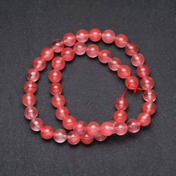 Artificial chalcedony beads, smooth round 8 mm, 38 cm strand