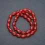 Carnelian barrel beads on thread, diameter 8×12 mm, length 38 cm