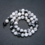 Beads on a Thread, Natural Stone Quartz, Rutilated, Smooth Round Bead, 8mm Diameter, 39cm Length