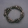 Natural stone beads Silver Obsidian Smooth round bead, 6 mm diameter (±), 38 cm length