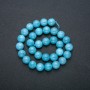 Natural aquamarine gemstone thread, smooth round beads, 12mm diameter, 37cm length +