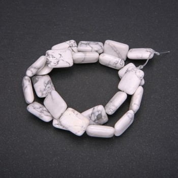 Kaholong rectangular beads, natural stone, 13×18 mm, length 38 cm (±)