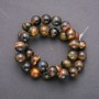Natural Stone Beads Owl's Eye, Smooth Round Bead, Diameter 12 (+ -) mm, Thread Length 38 (+ -) cm