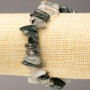 Hairy Rutile Quartz Bracelet with Chips 'Needle' on Elastic, Diameter 11–19×2–8 mm, Length 18 cm