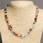 Natural Stone Necklace - Assorted Chips, diameter 5-11×3-7 mm, length 46-48 cm+
