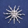 Sun Pendant Brooch 53x62 mm, silver metal