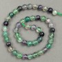 Natural fluorite gemstone beads on thread, 8mm diameter, 39cm length +