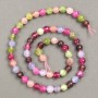 Natural gemstone tourmaline faceted beads on thread, diameter 6.5 mm, length 39 cm +