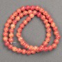Coral Beads (artificial acrylic) on thread, smooth ball, 6 mm diameter, approx. 40 cm long