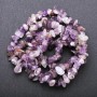 Amethyst beads, natural stone chips, 7×3 mm (±), 80 cm on beading thread