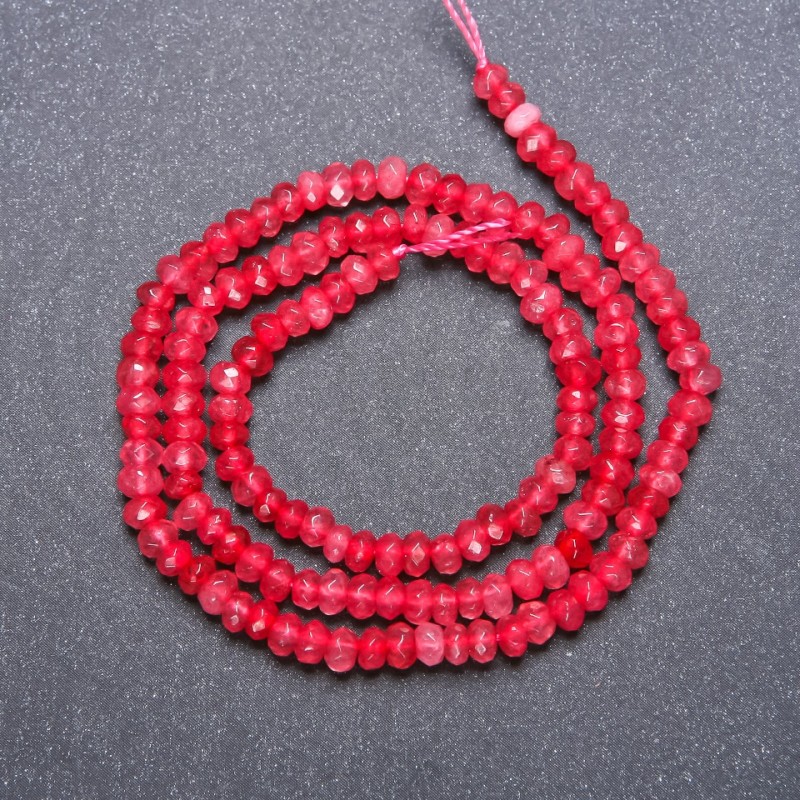 Tourmaline beads (synthetic) faceted rondelle, 4x3 mm, 38 cm strand