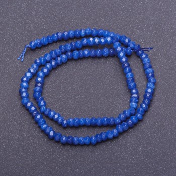 Gemstone Beads 'Lazurite' (artificial) light blue faceted rondelle, diameter 4x3 mm, length 38 cm ±
