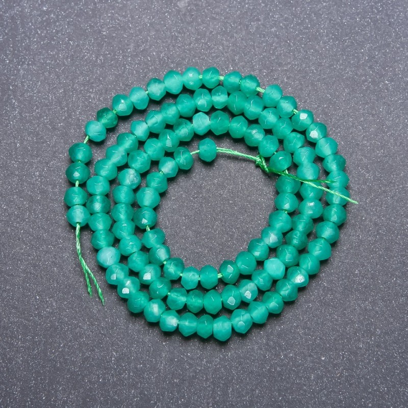 Amazonite Beads (Synthetic) Faceted Rondelle, 4x3 mm, 38 cm Strand