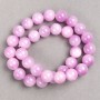 Kunzite Beads (Acrylic) on Beading Thread, Smooth Round Bead, 12.5 mm diameter, 40 cm length