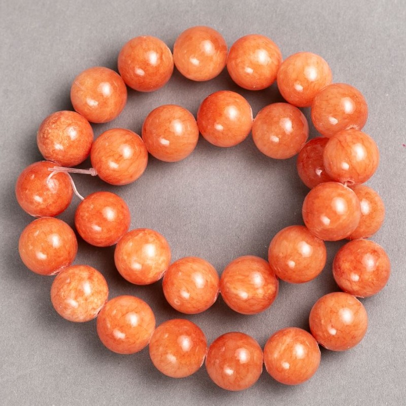 Citrine Beads on Beading Thread (Synthetic Acrylic) Smooth Round Bead, 14.5 mm diameter, 39 cm length