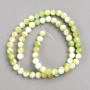 Beads on thread green-yellow-white 'Agate' acrylic, smooth round beads, 6 mm diameter, 40 cm length