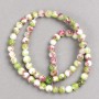 Beads green, dark pink and white 'Tourmaline' (acrylic) on monofilament, smooth round beads, 6mm diameter, approx. 40 cm long