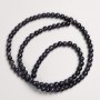Aventurine Beads on Thread Blue Sand Night of Cairo, smooth bead, 4mm diameter, 37cm length +
