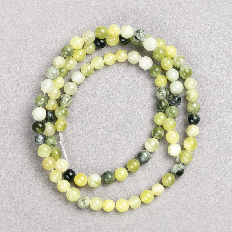 Beads Ofit (synthetic acrylic) on thread, smooth round beads, diameter 6.5 mm, length 38 cm +/-