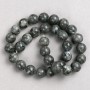 Black Labradorite Beads on Beading Thread, Smooth Round Beads, 12.5 mm Diameter, Approximately 38 cm Long