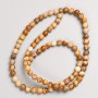 Beads on fishing line, landscape jasper, smooth round bead, diameter 4–5 mm, length 37 cm