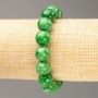 Elastic bracelet with chrysoprase imitation beads, diameter 12.5 mm, length 18 cm