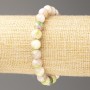Bracelet 'Oceanic Jade' Pink-Green-White Acrylic, 8mm Diameter +/-, Length 18cm +/- on elastic