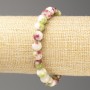Bracelet Pink-Green-White 'Oceanic Nephrite' (artificial acrylic), 8mm diameter, length 18 cm, smooth beads on elastic