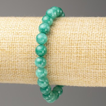 Amazonite Bracelet (imitation acrylic), 8mm diameter ±, 18 cm length ±, smooth beads on elastic cord