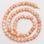Beads on a thread of natural stone Selenite, smooth sphere, diameter 6 mm, length 39 cm