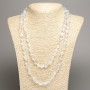 Long Opalite Necklace (synthetic) with faceting, bead diameter 5×8–10 mm, length 110 cm